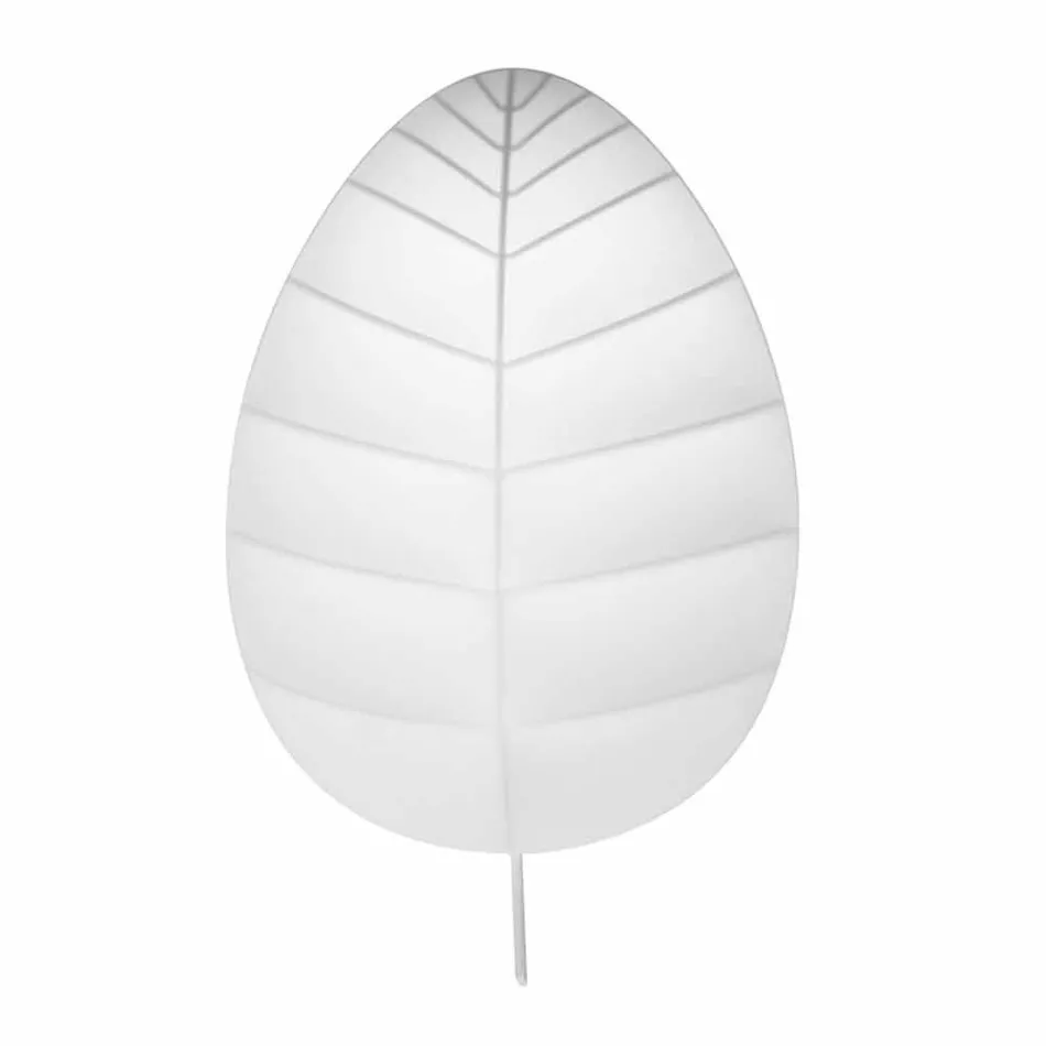 Væglampe i metal og hvidt lycra design i 3 dimensioner - løv Viadurini