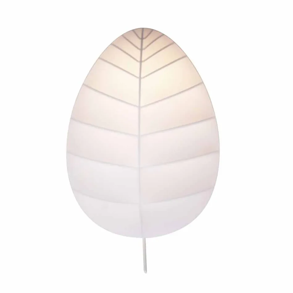 Væglampe i metal og hvidt lycra design i 3 dimensioner - løv Viadurini