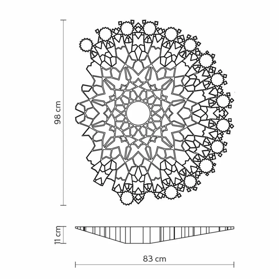 Loftlysapplikation i Technopolymer White eller Gold Design 2 størrelser - Cathedral Viadurini