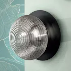 Væglampe i blæst glas med metalstruktur - Svale Viadurini