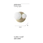 Væglampe i blæst glas med metalstruktur - Svale Viadurini