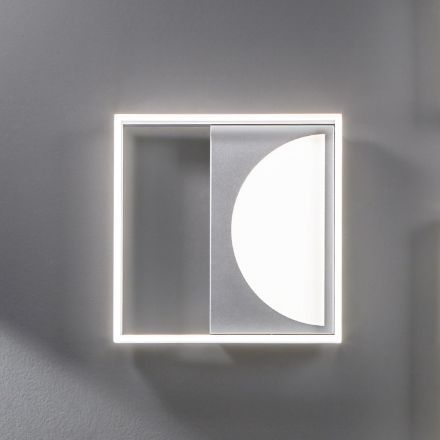LED Loftslampe i Sølvmetal med Perimeter Diffuser - Arco Viadurini