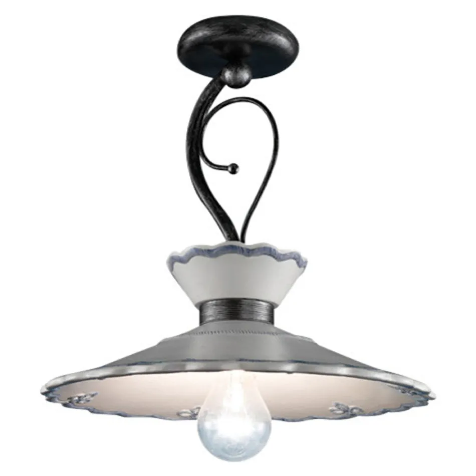 Artisan Loftslampe i håndmalet broderieffekt Keramik - Ravenna Viadurini