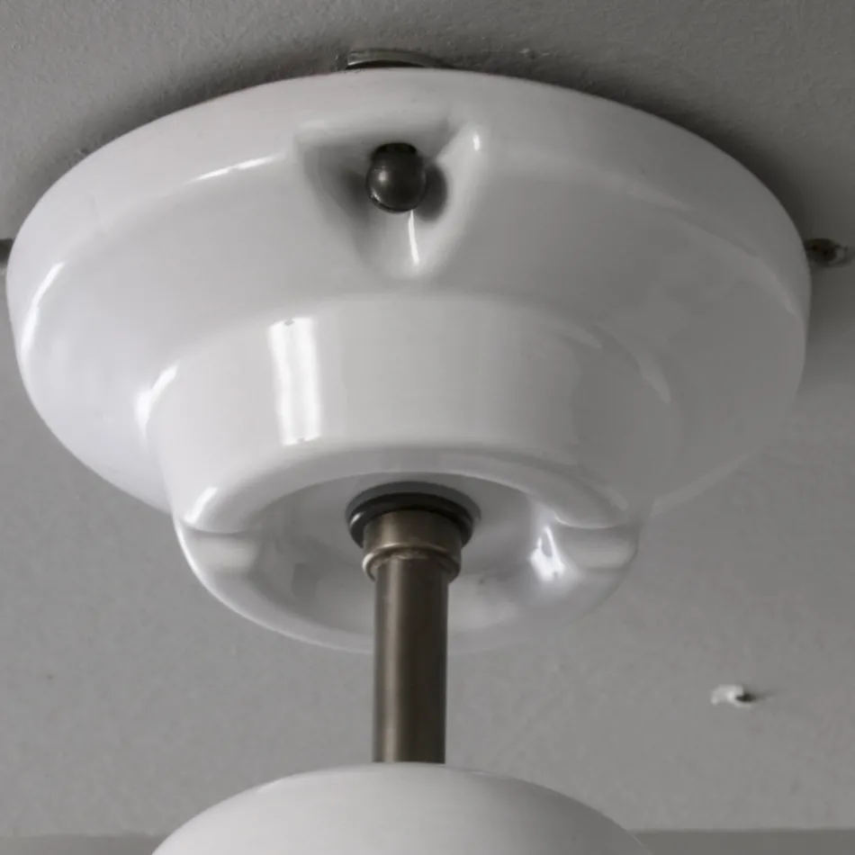 Håndlavet loftslampe i Majolica og aluminium fremstillet i Italien - Toscot Battersea Viadurini