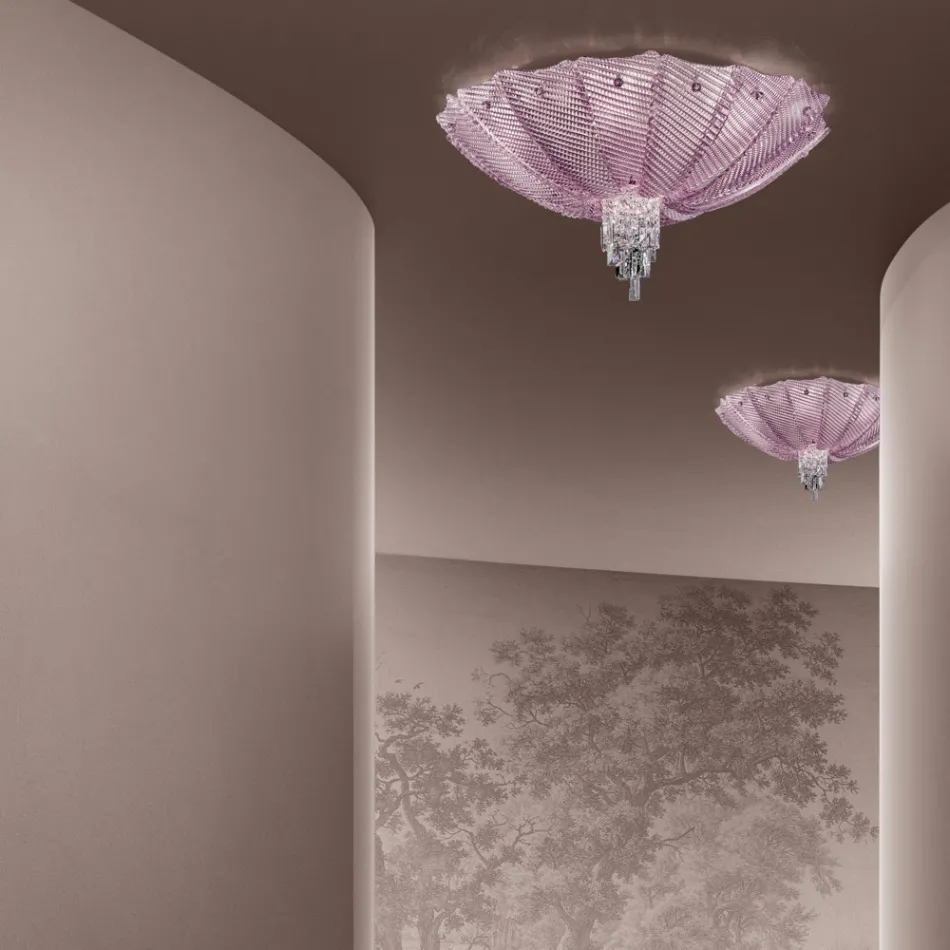 Håndlavet venetiansk glas- og metalloftslampe lavet i Italien - Fabiana Viadurini