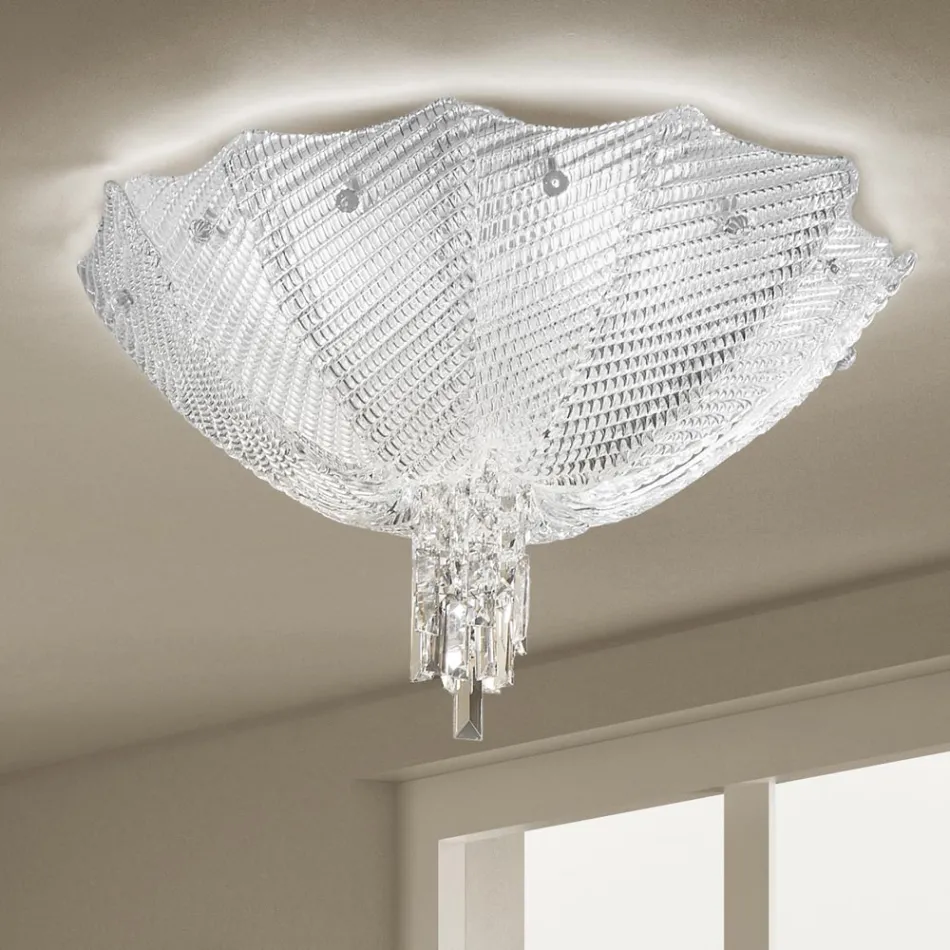 Håndlavet venetiansk glas- og metalloftslampe lavet i Italien - Fabiana Viadurini