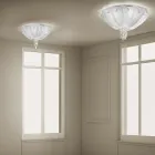 Håndlavet venetiansk glas- og metalloftslampe lavet i Italien - Fabiana Viadurini