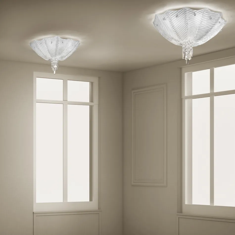 Håndlavet venetiansk glas- og metalloftslampe lavet i Italien - Fabiana Viadurini