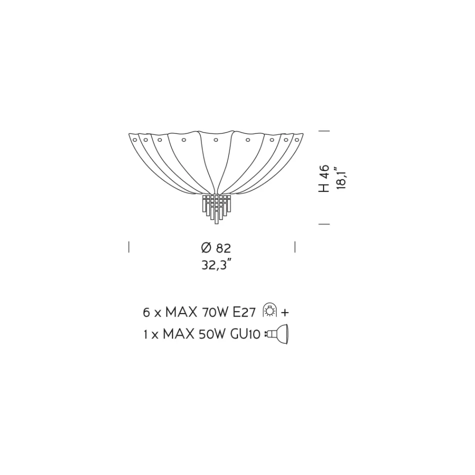 Håndlavet venetiansk glas- og metalloftslampe lavet i Italien - Fabiana Viadurini