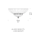 Klassisk loftslampe i Venedig glas og metal Fremstillet i Italien - Fabiana Viadurini