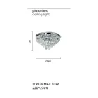 Klassisk guld metal loftslampe og luksus krystal pendler - Jerome Viadurini