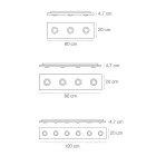 Loftlampe med flad glasplade med sænkning - Kora Viadurini