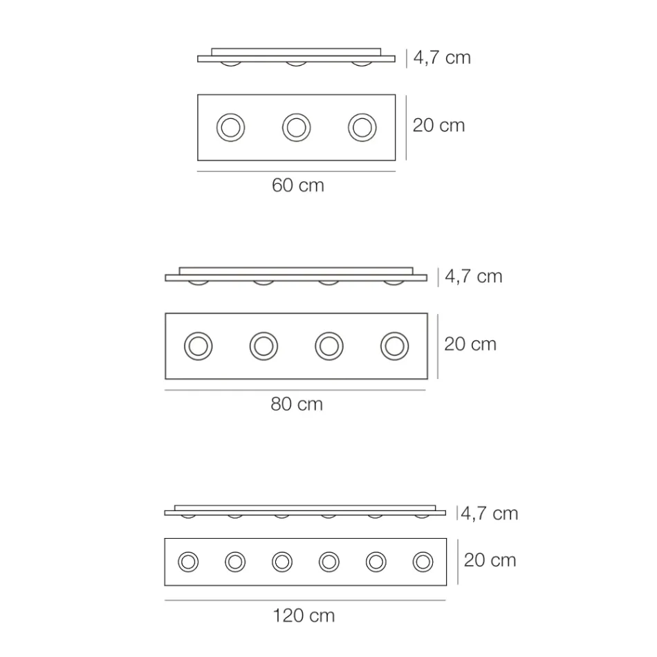 Loftlampe med flad glasplade med sænkning - Kora Viadurini