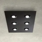 Loftlampe med flad glasplade med sænkning Lavet i Italien - Kora Viadurini