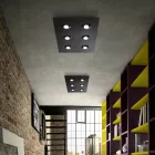 Loftlampe med flad glasplade med sænkning Lavet i Italien - Kora Viadurini