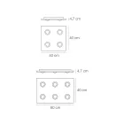 Loftlampe med flad glasplade med sænkning Lavet i Italien - Kora Viadurini