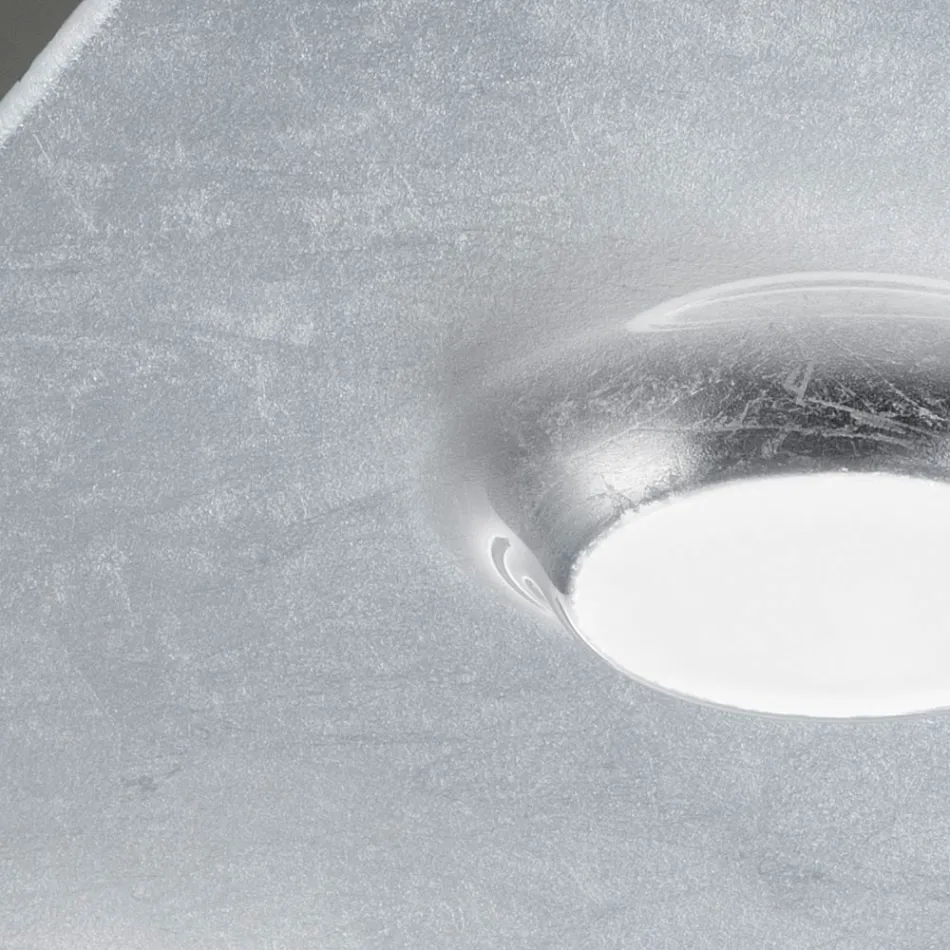 Loftlampe med flad glasplade med sænkning Lavet i Italien - Kora Viadurini