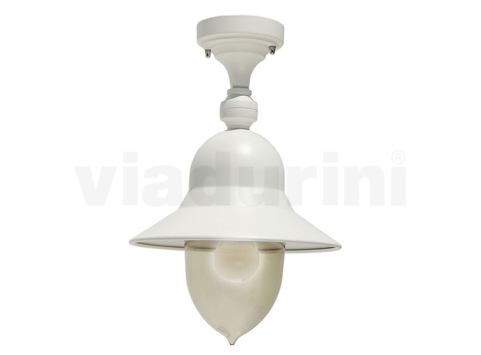Vintage stil aluminium udendørs loftslampe lavet i Italien - Cassandra Viadurini