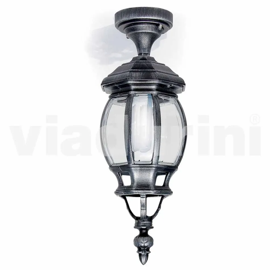 Udendørs loftslampe i støbt aluminium lavet i Italien, Anika Viadurini