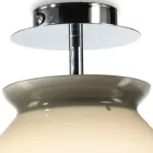 Stor skærmet loftslampe i glas og metal, fremstillet i Italien - Iride Viadurini