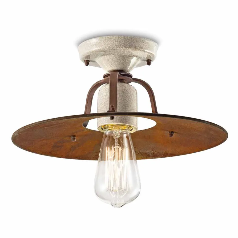 Loft lys lavet af keramik og metal vintage Elaine Ferroluce Viadurini