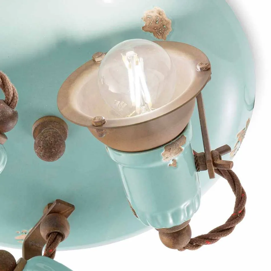 design loft lampe med tre spots industrielle stil Allison Ferroluce Viadurini