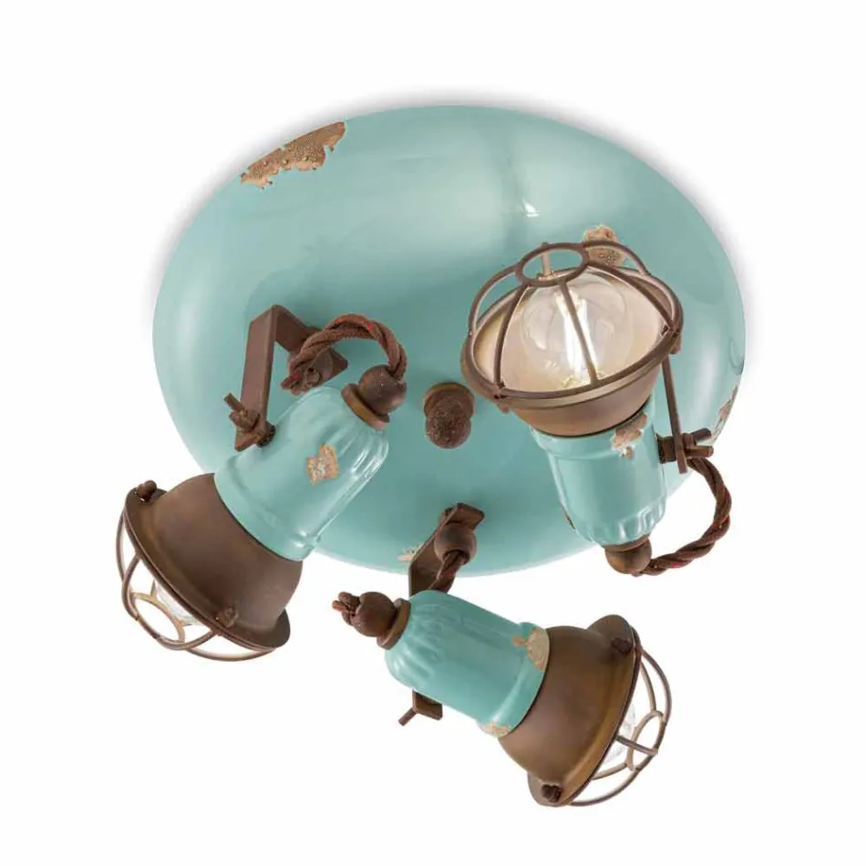 design loft lampe med tre spots industrielle stil Allison Ferroluce Viadurini