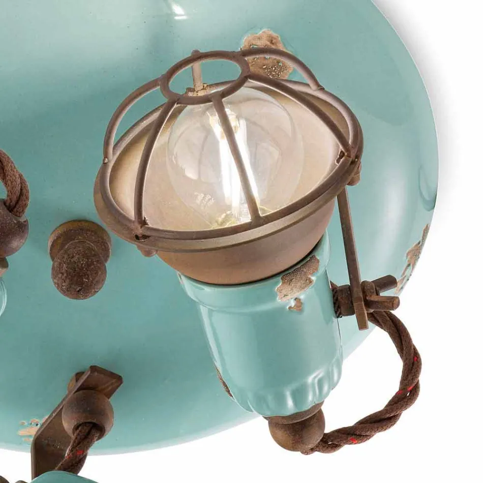 design loft lampe med tre spots industrielle stil Allison Ferroluce Viadurini