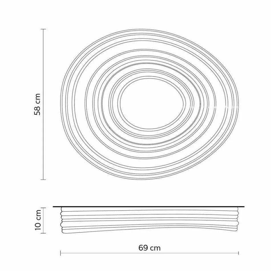 Loftlampe i moderne design i mat hvid gips - lakrids Viadurini