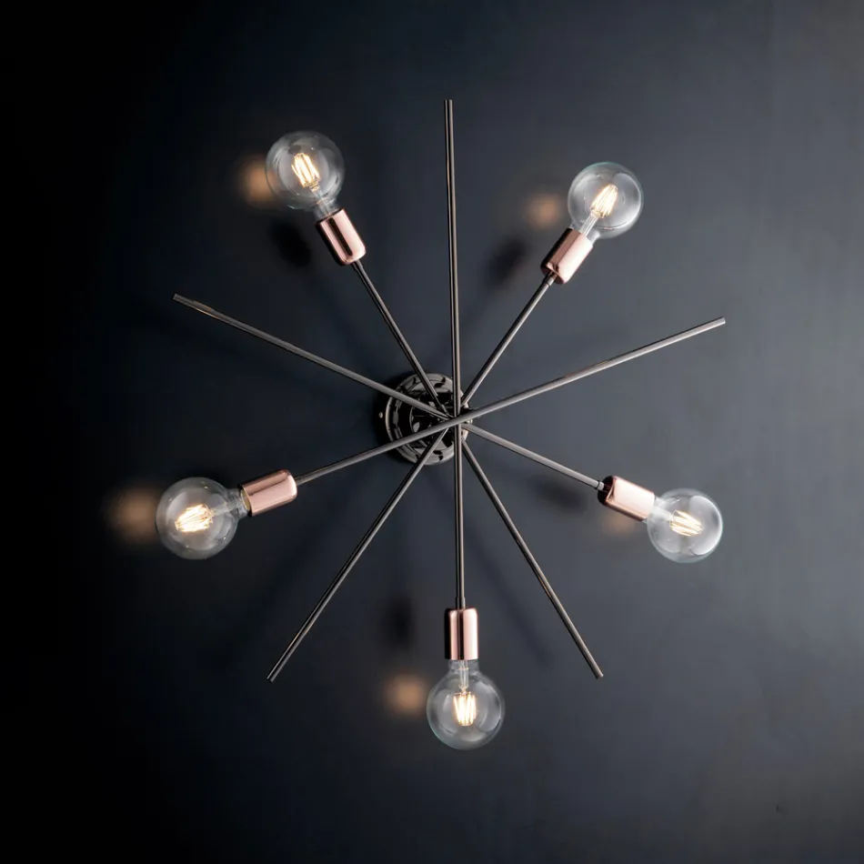 Loftslamper i jern, fremstillet i Italien til indendørs indretning - Holland Viadurini