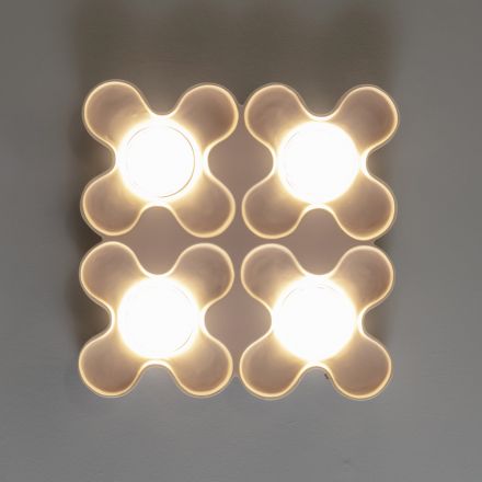 Farvet keramisk loftslampe håndlavet i Italien - Toscot Clover Viadurini