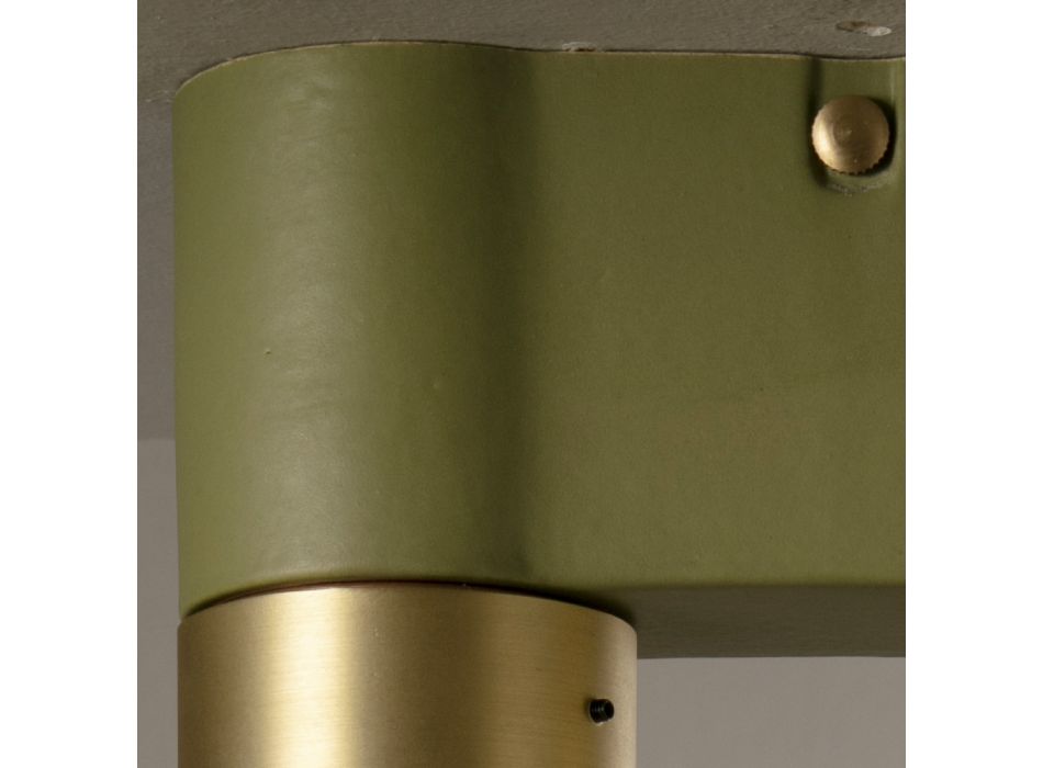 Loftslampe i keramik og børstet messing håndlavet i Italien - Toscot Match Viadurini