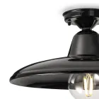 Industrielt vintage design sort keramik og jern loftslampe - Bew Viadurini