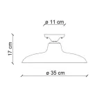 Industrielt vintage design sort keramik og jern loftslampe - Bew Viadurini