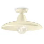 Loftslampe i sort eller hvid keramik og industriel vintage jern - Bew Viadurini