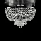 Loftlampe i jern og guld med rhinsten, fremstillet i Italien til indendørs dekoration - Østrig Viadurini