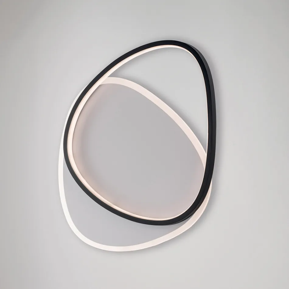 Ophiuchus sort-hvid LED-metalloftlampe til indendørs belysning Viadurini