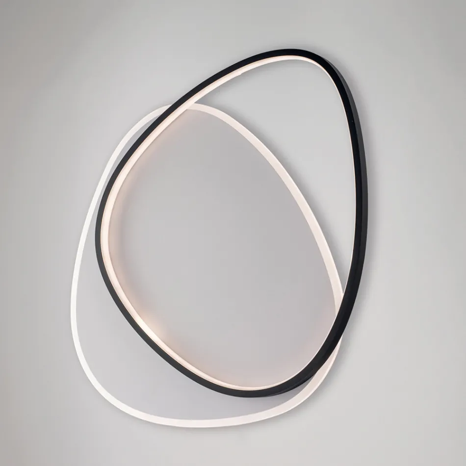 Ophiuchus sort-hvid LED-metalloftlampe til indendørs belysning Viadurini