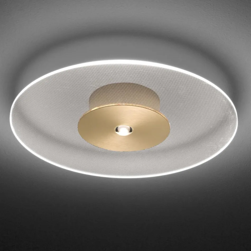 Metal loftslampe med mikroprikket plexiglas diffuser - Nora Viadurini