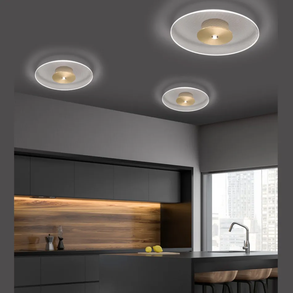 Metal loftslampe med mikroprikket plexiglas diffuser - Nora Viadurini