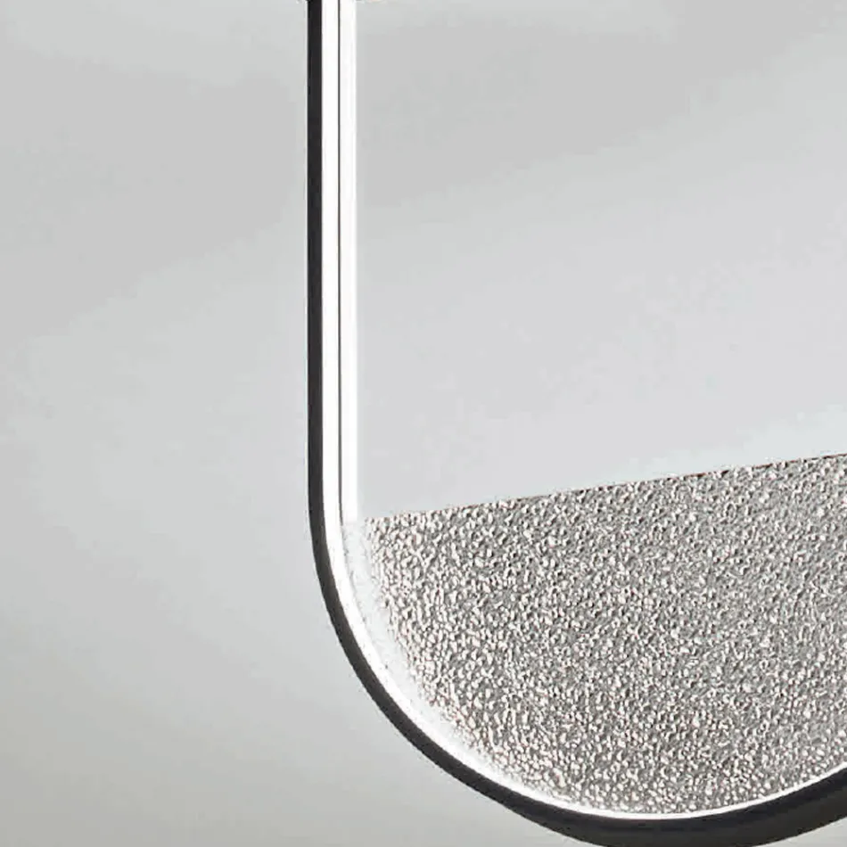 Loftslampe i malet metal og aftagelig indsats i granuleret glas - Catalpa Viadurini