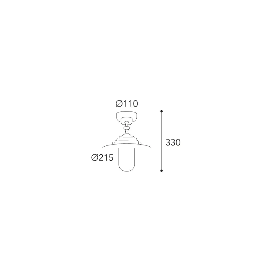 Vintage messing udendørs loftslampe, klart glas IP44 - Elfico Viadurini