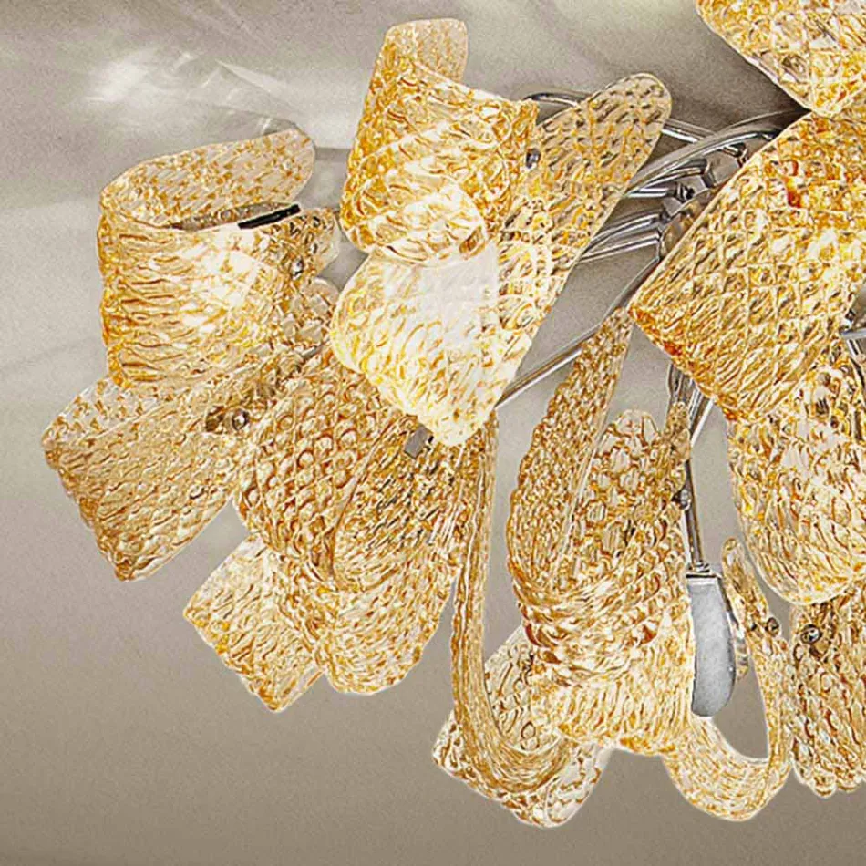 Venetiansk loftslampe af glas og metal, håndlavet i Italien - Diamonique Viadurini