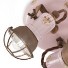 Industriel loftslampe 2 spots i jern og håndlavet keramik - Loft Viadurini