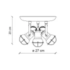 Industriel loftslampe 3 spots i jern og håndlavet keramik - hems Viadurini