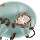 Industriel loftslampe 3 spots i jern og håndlavet keramik - hems Viadurini