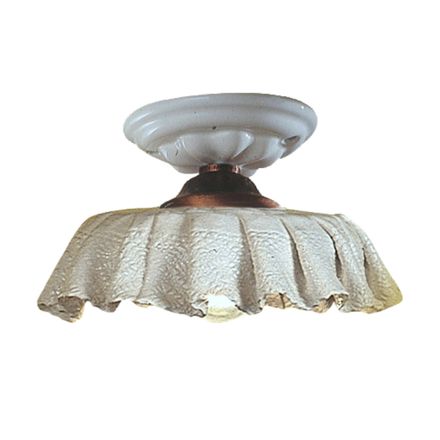 Håndlavet keramisk loftslampe med stof og metaleffekt - Modena Viadurini