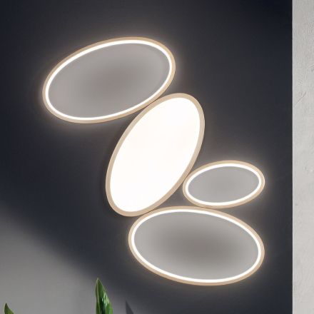 Moderne dæmpbar LED-loftslampe i hvid eller guldmetal - Raissa Viadurini