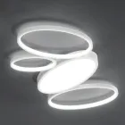 Moderne dæmpbar LED-loftslampe i hvid eller guldmetal - Raissa Viadurini