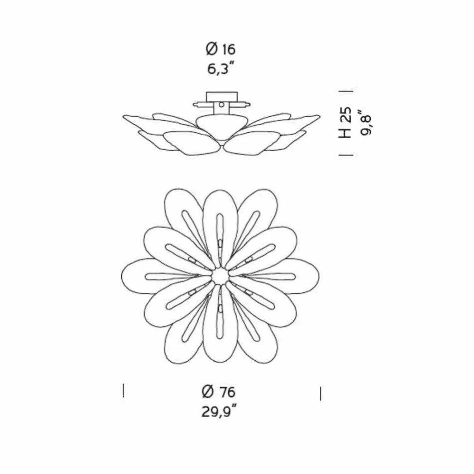 Moderne venetiansk loftslampe håndlavet i Italien - Minos Viadurini